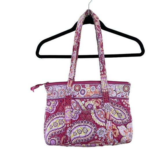 Vera Bradley Raspberry Fizz 2008 Retired Pattern Shoulder Strap Purse Tote EUC - Picture 1 of 12